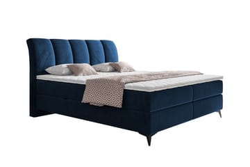Aviemore Sengepakke med Oppbevaring 160x200 cm med Sengegavl + Overmadrass - Blå - Møbler - Senger - Sengeramme & sengestamme