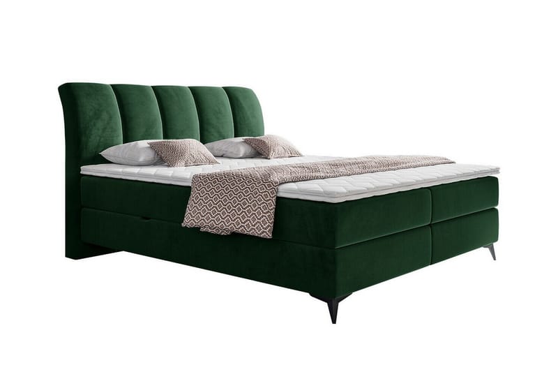 Aviemore Sengepakke med Oppbevaring 180x200 cm med Sengegavl + Overmadrass, Grønn