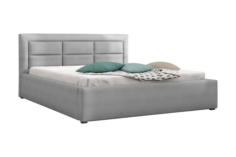 Axlunda Seng 200x200 cm Metallramme, Lysegrå