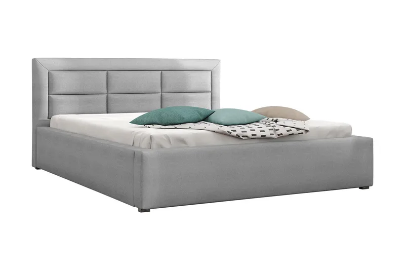 Axlunda Seng 200x200 cm Metallramme, Lysegrå