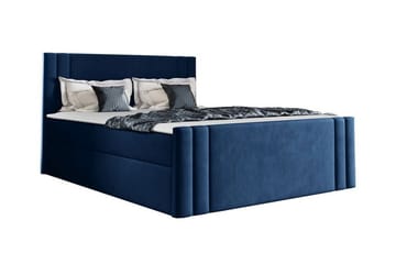 Betvallen Sengepakke 160x200 cm med Sengegavl + Overmadrass med Fasthetsgrad Medium - Blå - Møbler - Senger - Sengeramme & sengestamme