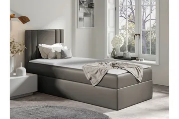Betvallen Sengepakke med Oppbevaring 90x200 cm med Sengegavl + Overmadrass - Taupe - Møbler - Senger - Sengeramme & sengestamme