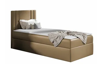 Betvallen Sengeramme med Oppbevaring 90x200 cm i Kunstlær med Sengegavl - Brun - Møbler - Senger - Sengeramme & sengestamme