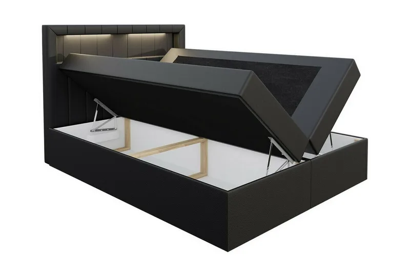 Boisdale Sengepakke 140x200 cm med Sengegavl + Overmadrass med Fasthetsgrad Medium - Beige - Møbler - Senger - Sengeramme & sengestamme