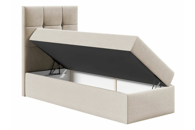 Boisdale Sengepakke med Oppbevaring 100x200 cm med Sengegavl + Overmadrass - Hvit - Møbler - Senger - Sengeramme & sengestamme
