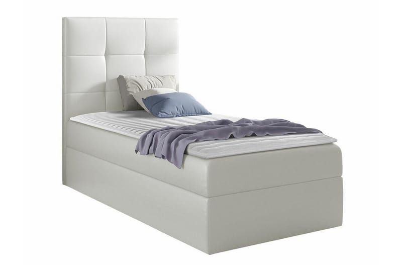 Boisdale Sengepakke med Oppbevaring 100x200 cm med Sengegavl + Overmadrass, Hvit