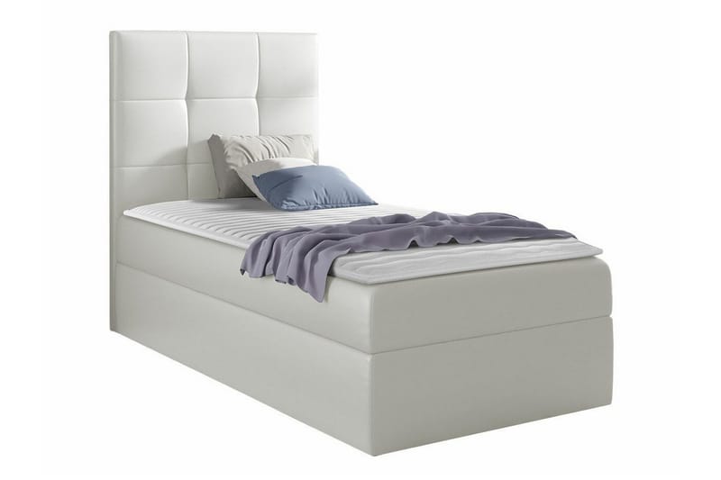 Boisdale Sengepakke med Oppbevaring 80x200 cm med Sengegavl + Overmadrass, Hvit
