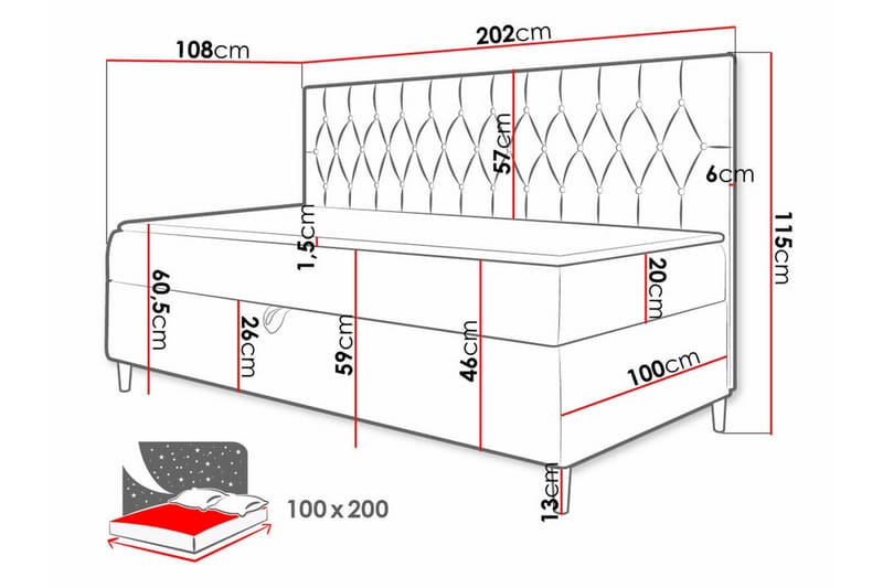 Boisdale Sengeramme 100x200 cm - Møbler - Senger - Sengeramme & sengestamme