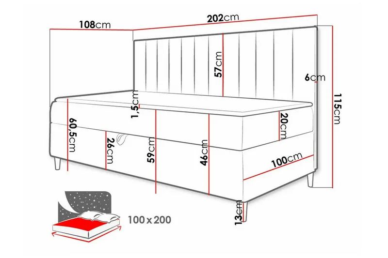 Boisdale Sengeramme 100x200 cm - Møbler - Senger - Sengeramme & sengestamme