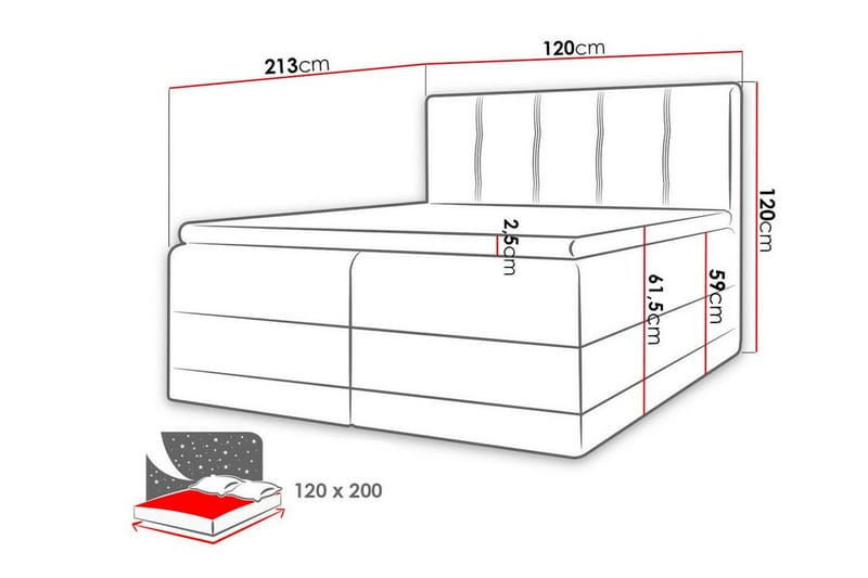 Boisdale Sengeramme 120x200 cm - Møbler - Senger - Sengeramme & sengestamme