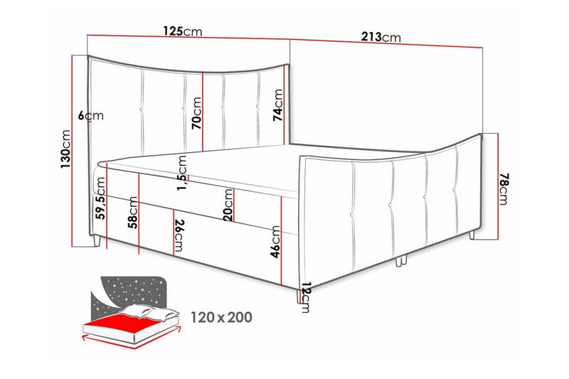 Boisdale Sengeramme 120x200 cm - Møbler - Senger - Sengeramme & sengestamme