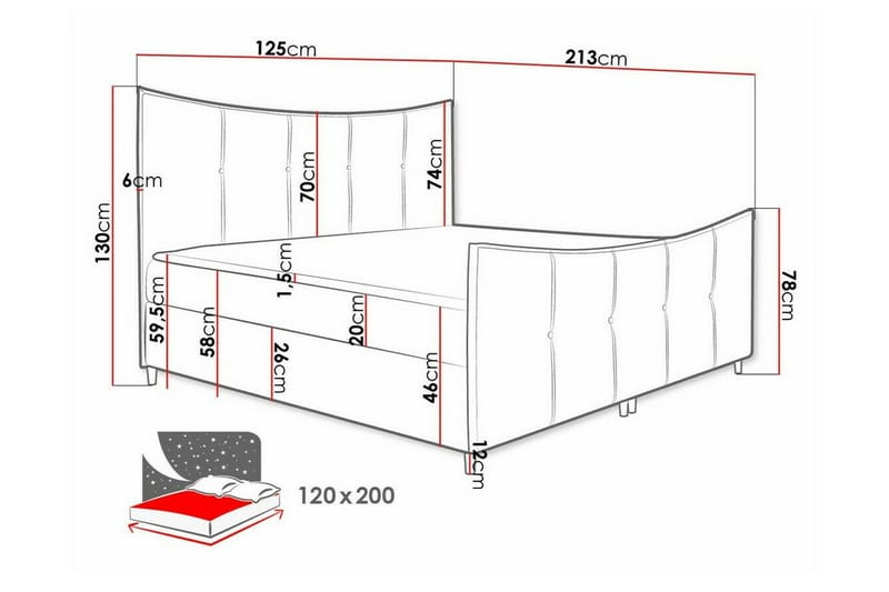 Boisdale Sengeramme 120x200 cm - Møbler - Senger - Sengeramme & sengestamme