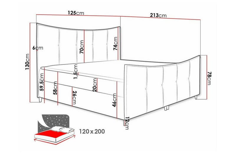 Boisdale Sengeramme 120x200 cm - Møbler - Senger - Sengeramme & sengestamme