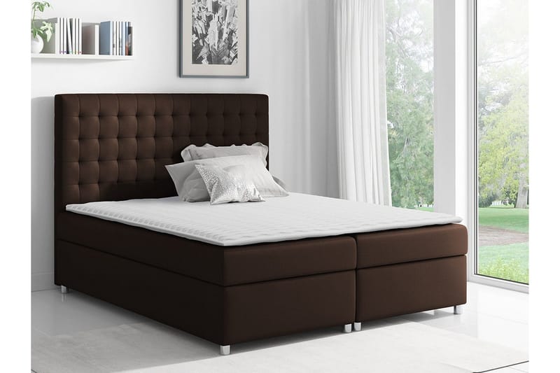Boisdale Sengeramme 140x200 cm i Stoff med Fasthetsgrad Medium - Brun - Møbler - Senger - Sengeramme & sengestamme