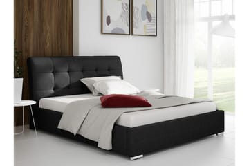 Boisdale Sengeramme 140x200 cm i Stoff med Oppbevaring og Sengegavl - Svart - Møbler - Senger - Sengeramme & sengestamme