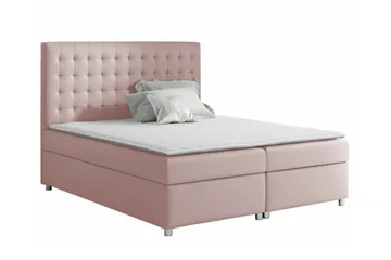 Boisdale Sengeramme 140x200 cm i Stoff med Sengegavl - Rosa - Møbler - Senger - Sengeramme & sengestamme