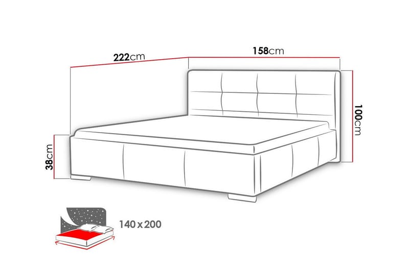 Boisdale Sengeramme 140x200 cm - Møbler - Senger - Sengeramme & sengestamme