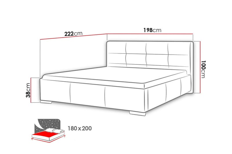 Boisdale Sengeramme 180x200 cm - Møbler - Senger - Sengeramme & sengestamme