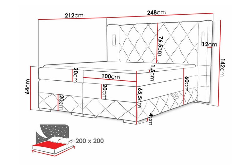 Boisdale Sengeramme 200x200 cm - Møbler - Senger - Sengeramme & sengestamme