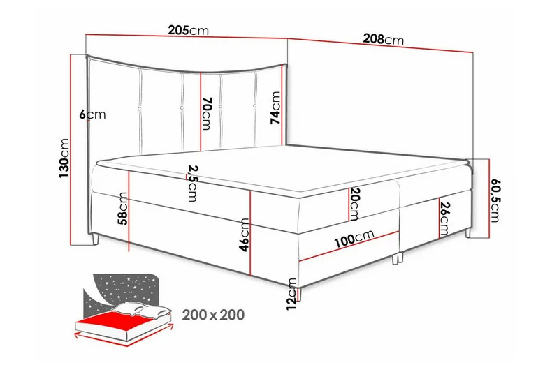 Boisdale Sengeramme 200x200 cm - Møbler - Senger - Sengeramme & sengestamme