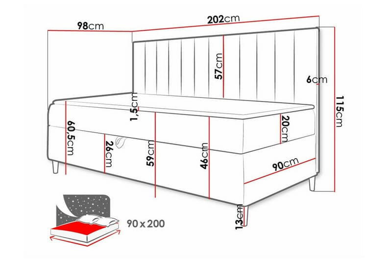 Boisdale Sengeramme 90x200 cm - Møbler - Senger - Sengeramme & sengestamme