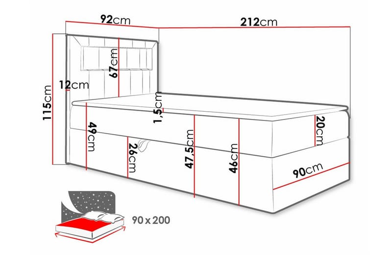 Boisdale Sengeramme 90x200 cm - Møbler - Senger - Sengeramme & sengestamme