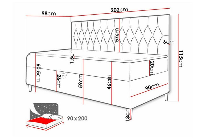 Boisdale Sengeramme 90x200 cm - Møbler - Senger - Sengeramme & sengestamme