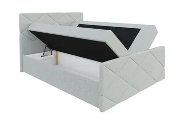 Boisdale Sengeramme med Oppbevaring 140x200 cm i Stoff med Fasthetsgrad Medium - Blå - Møbler - Senger - Sengeramme & sengestamme