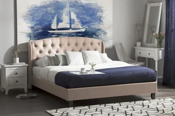 Bordeau Dobbeltseng 140 | 200 cm - Beige - Møbler - Senger - Sengeramme & sengestamme