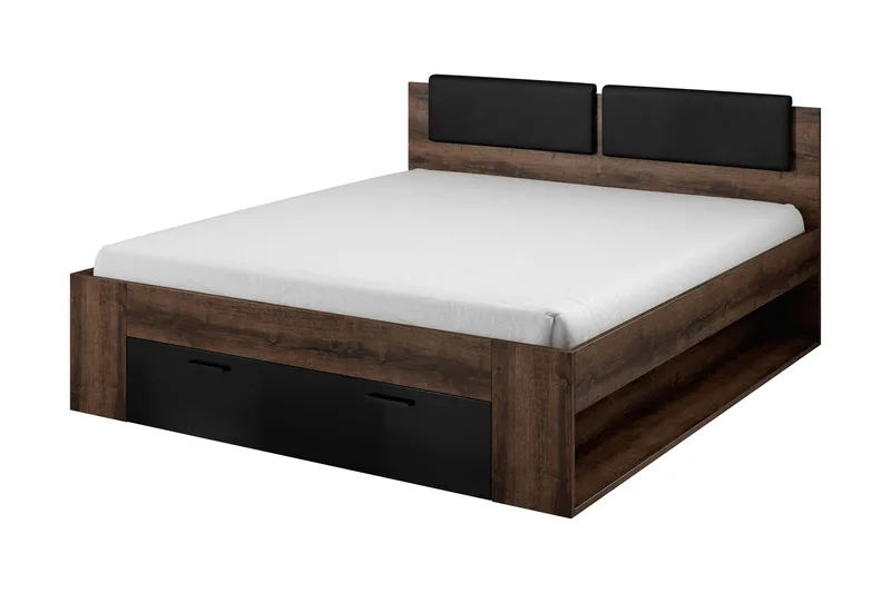 Bovera Sengeramme 140x200, Teak/Svart