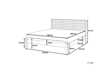 Carnac Dobbeltseng 160 | 200 cm - Tre / Natur - Møbler - Senger - Sengeramme & sengestamme