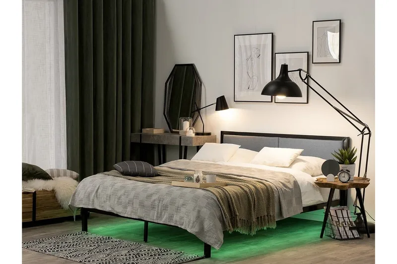 Clamart Dobbeltseng 180 | 200 cm - Svart - Møbler - Senger - Sengeramme & sengestamme