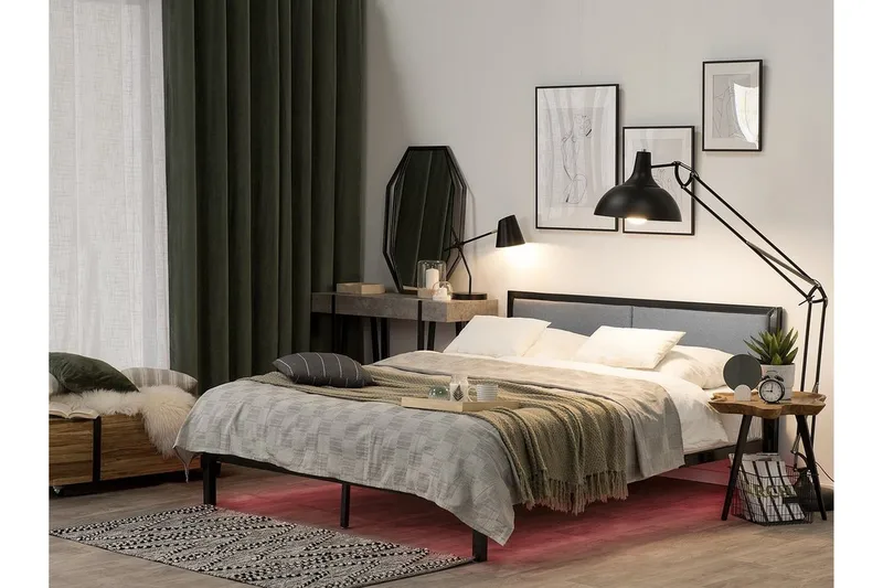 Clamart Dobbeltseng 180 | 200 cm - Svart - Møbler - Senger - Sengeramme & sengestamme