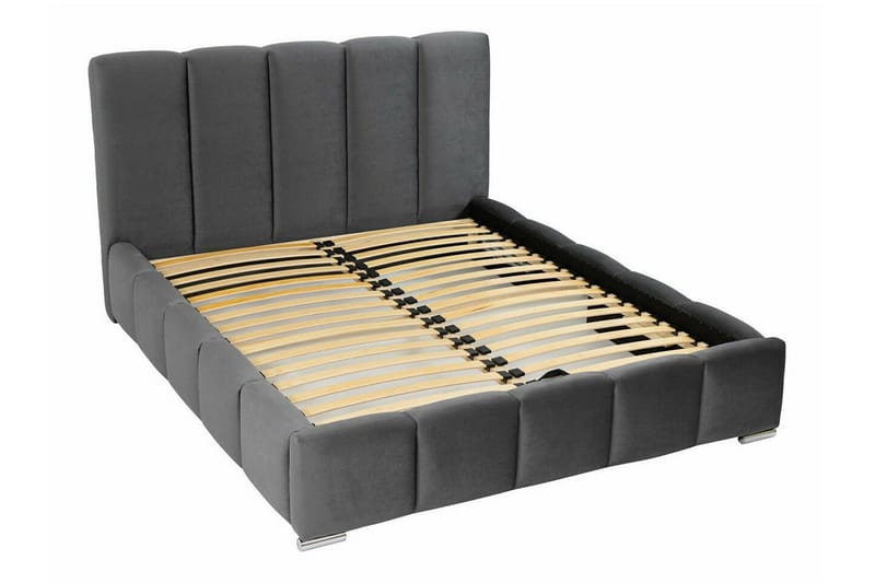 Cleaton Sengeramme 140x200 cm i Stoff med Oppbevaring og Sengegavl - Svart - Møbler - Senger - Sengeramme & sengestamme