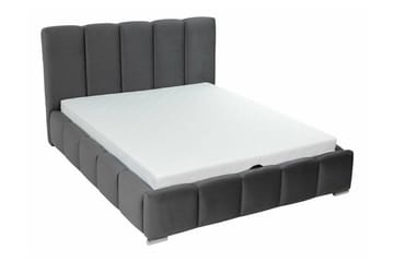 Cleaton Sengeramme 160x200 cm i Stoff med Oppbevaring og Sengegavl - Grå - Møbler - Senger - Sengeramme & sengestamme