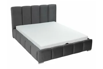 Cleaton Sengeramme 180x200 cm i Stoff med Oppbevaring og Sengegavl - Grå - Møbler - Senger - Sengeramme & sengestamme