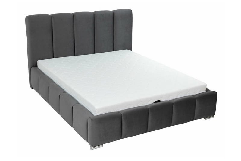 Cleaton Sengeramme 180x200 cm i Stoff med Oppbevaring og Sengegavl - Grønn - Møbler - Senger - Sengeramme & sengestamme