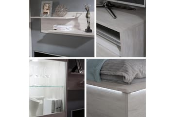 Denver Seng 182x214 cm LED-belysning - Eik - Møbler - Senger - Sengeramme & sengestamme