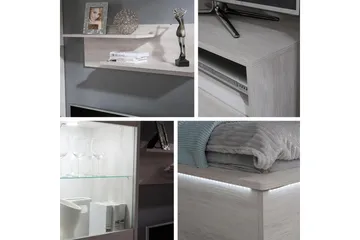 Denver Seng 182x214 cm LED-belysning - Eik - Møbler - Senger - Sengeramme & sengestamme