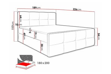 Derry Sängram 180x200 cm Dark grey - Møbler - Senger - Sengeramme & sengestamme