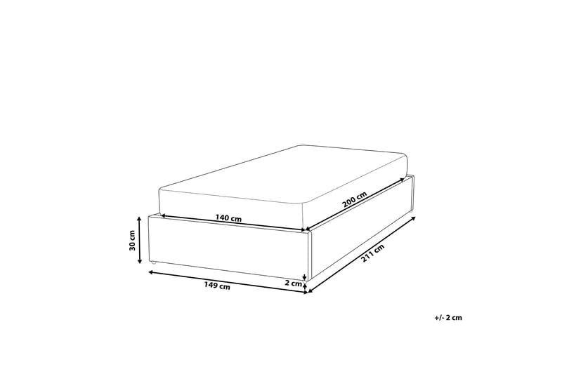 Dinan Dobbeltseng 140 | 200 cm - Grå - Møbler - Senger - Sengeramme & sengestamme