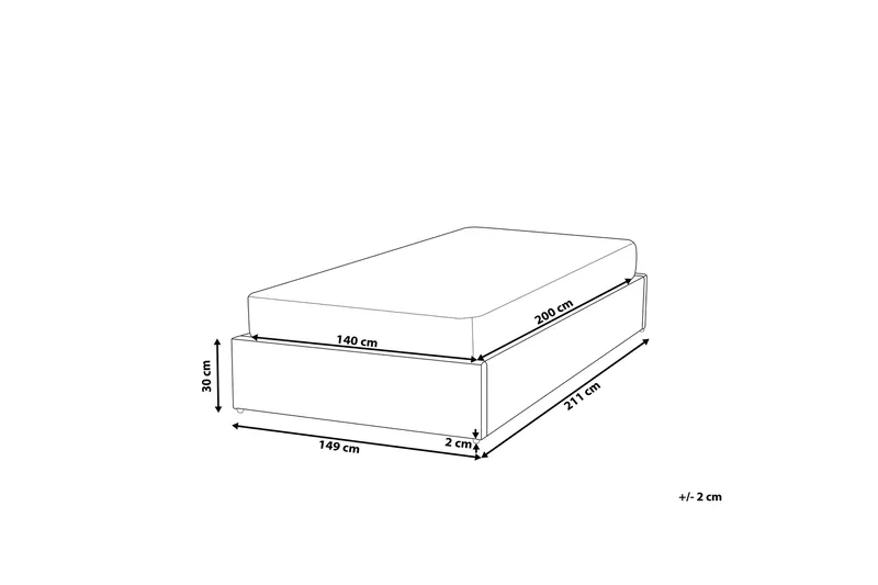 Dinan Dobbeltseng 140 | 200 cm - Grå - Møbler - Senger - Sengeramme & sengestamme