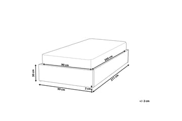 Dinan Dobbeltseng 90 | 200 cm - Grå - Møbler - Senger - Sengeramme & sengestamme