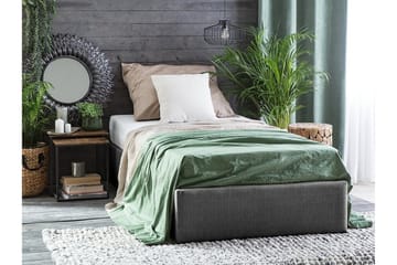Dinan Sengeramme med Oppbevaring 90x200 cm i Stoff - Grå - Møbler - Senger - Sengeramme & sengestamme