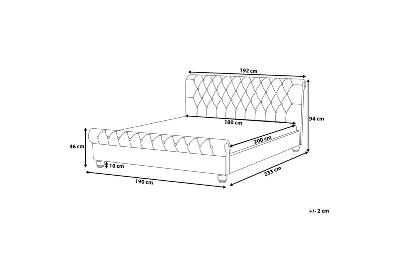 Dobbeltseng Avallon 160 | 200 cm - Beige - Sengeramme & sengestamme