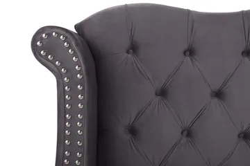 Dobbeltseng AYETTE 160 x 200 cm fløyel Grå - Grå - Møbler - Senger - Sengeramme & sengestamme