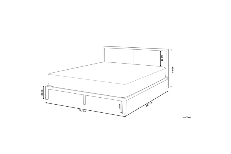 Dobbeltseng Clamart 180 | 200 cm - Svart - Møbler - Senger - Sengeramme & sengestamme
