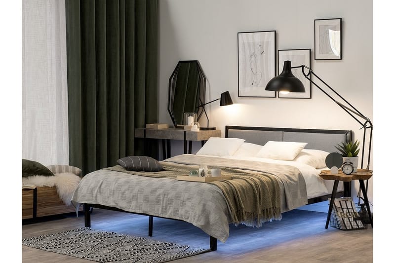 Dobbeltseng Clamart 180 | 200 cm - Svart - Møbler - Senger - Sengeramme & sengestamme