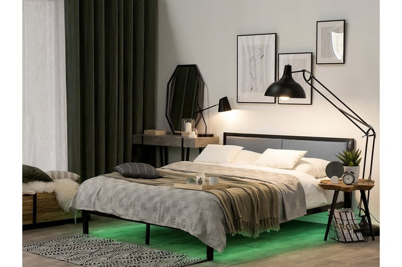 Dobbeltseng Clamart 180 | 200 cm - Svart - Møbler - Senger - Sengeramme & sengestamme