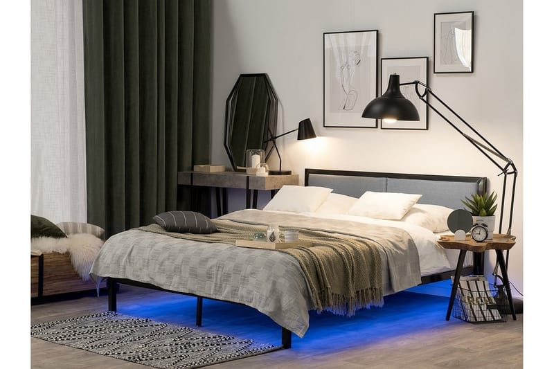 Dobbeltseng Clamart 180 | 200 cm - Svart - Møbler - Senger - Sengeramme & sengestamme